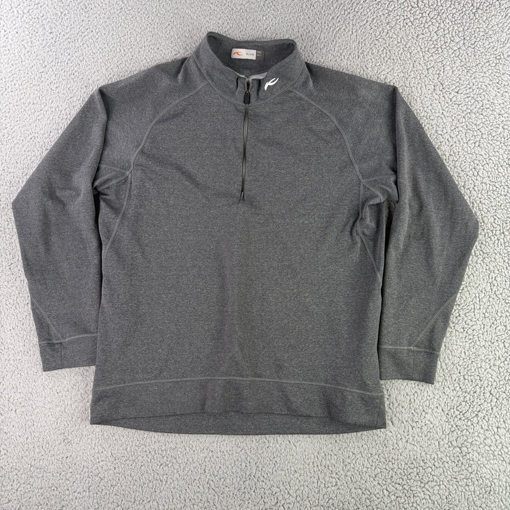 KJUS Keano Halfzip Men 52 L Gray Heather Mock Neck Pullover Sweater MG25-D04